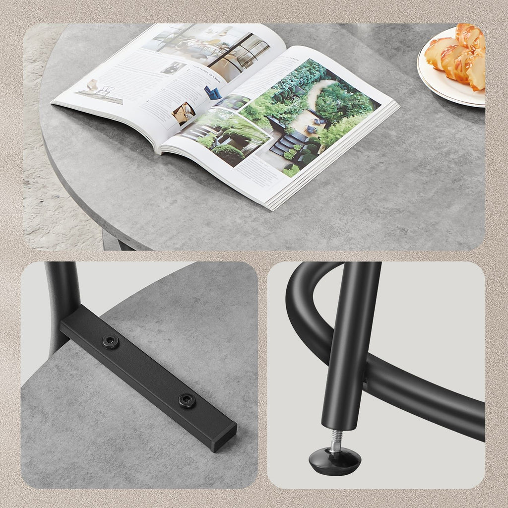 Couchtisch rund mit Ablage Industrie-Design