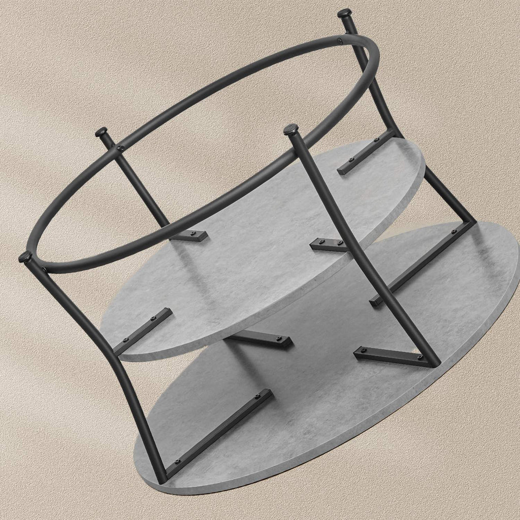 Couchtisch rund mit Ablage Industrie-Design