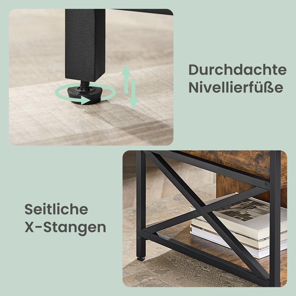 Wohnzimmertisch mit verstellbarer Tischplatte, großer Beistelltisch, für Wohnzimmer