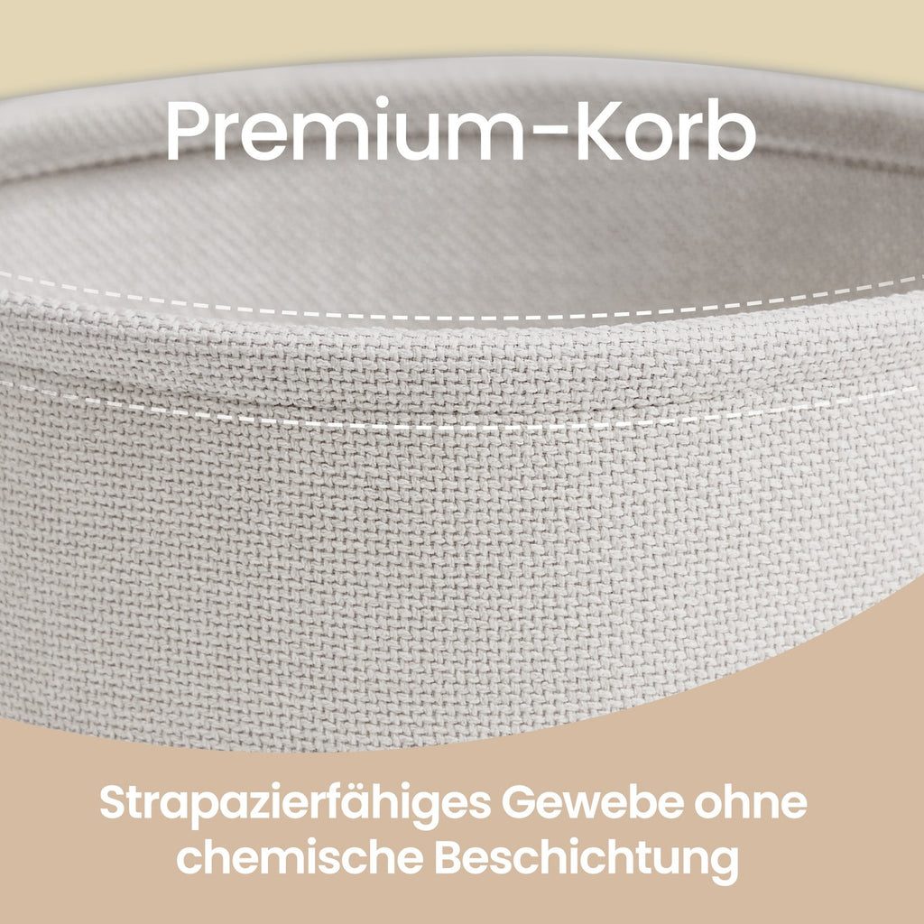 Wohnzimmertisch mit Stoffkorb, Beistelltisch mit Stauraum, Metallgestell