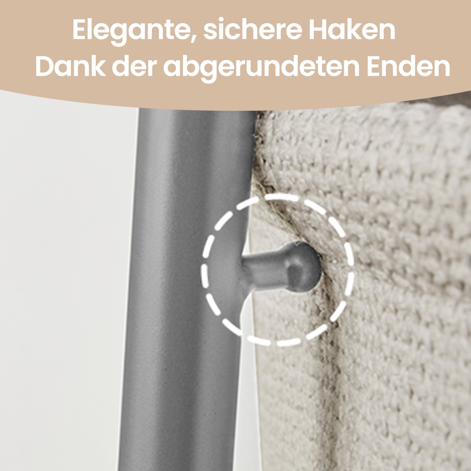 Wohnzimmertisch mit Stoffkorb, Beistelltisch mit Stauraum, Metallgestell