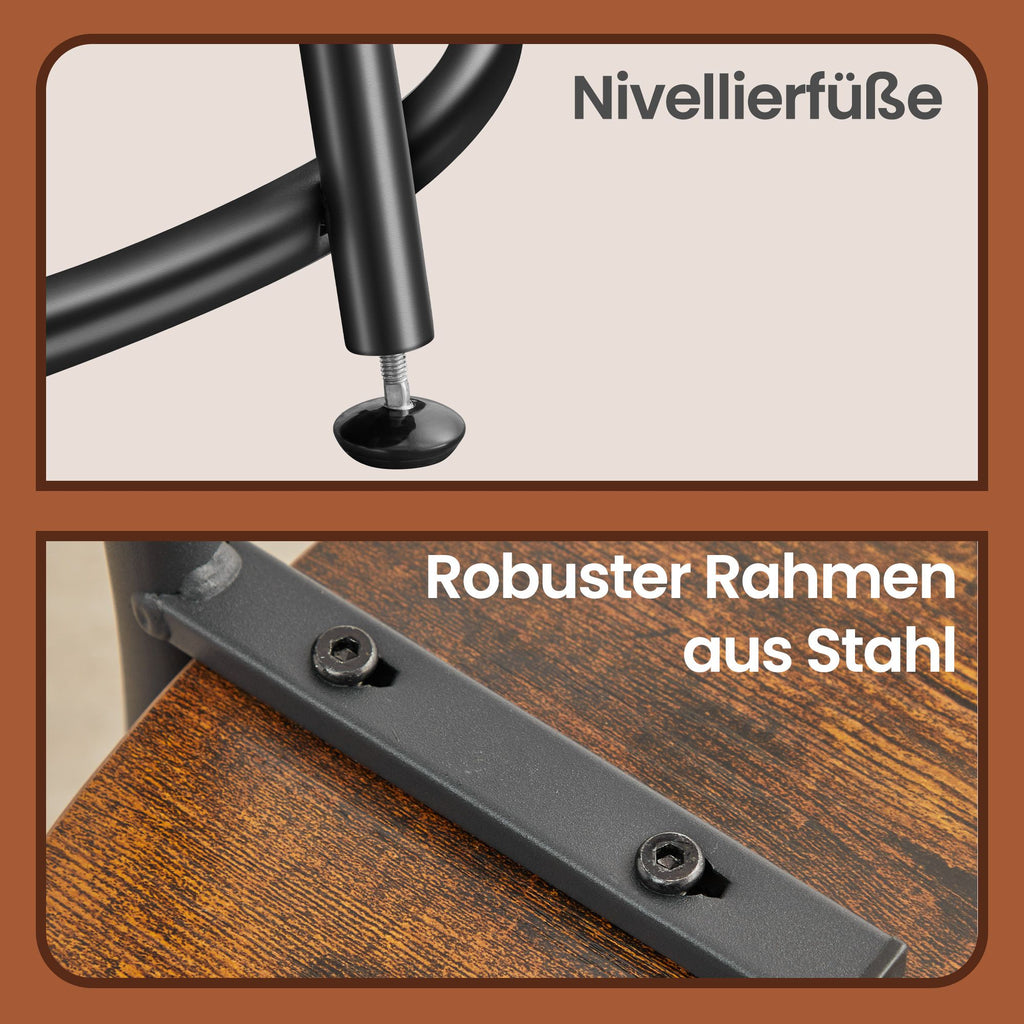 Couchtisch rund, Sofatisch mit Ablage, Wohnzimmertisch