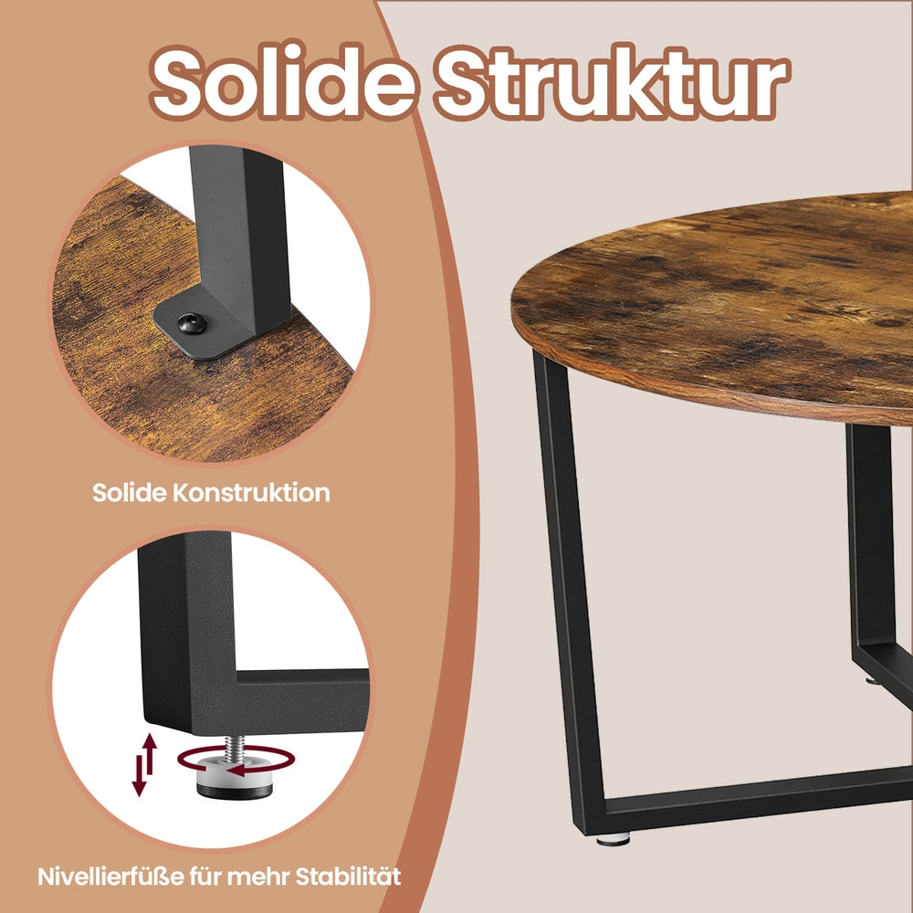 Couchtisch rund, Wohnzimmertisch, Industriestil