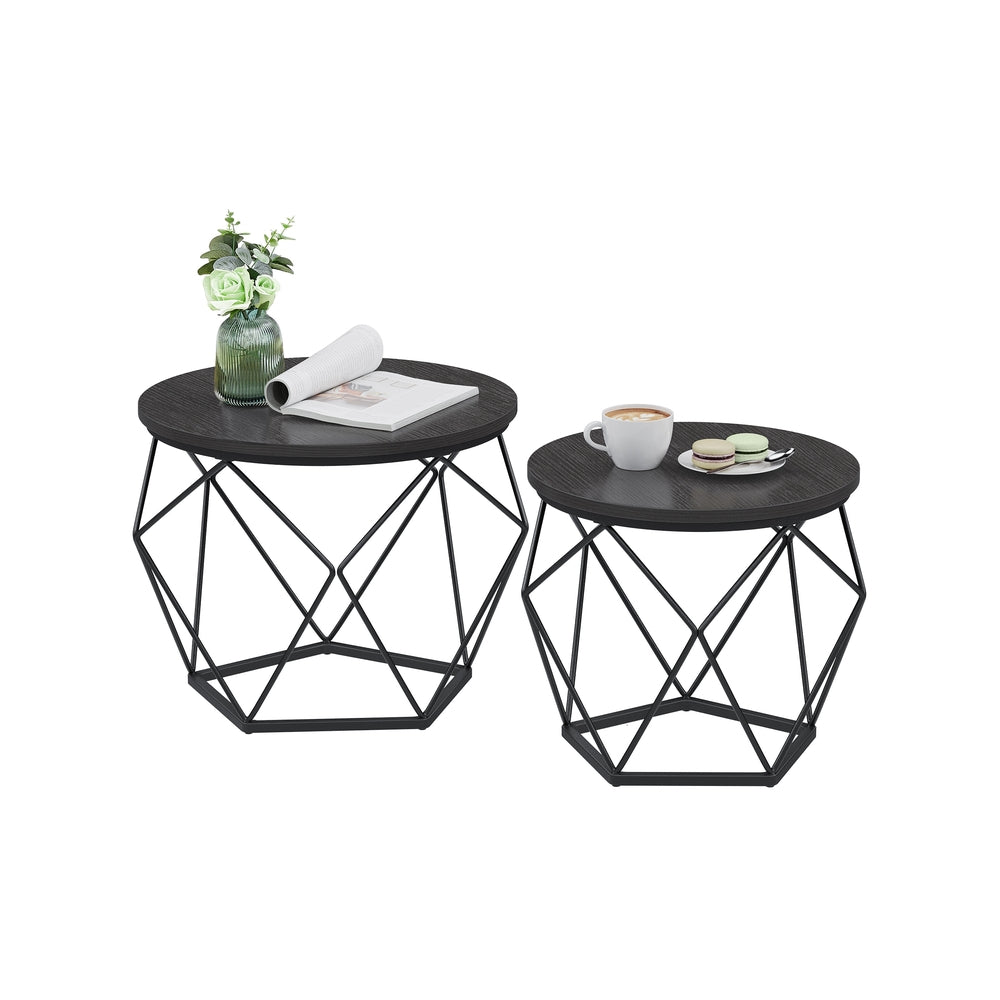 Couchtisch-Set schwarz 2 Stück