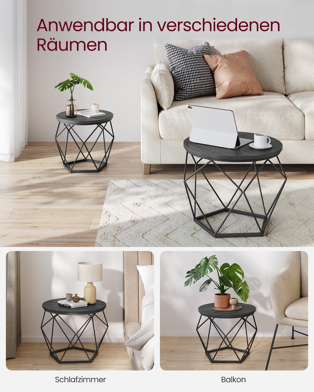 Couchtisch-Set schwarz 2 Stück