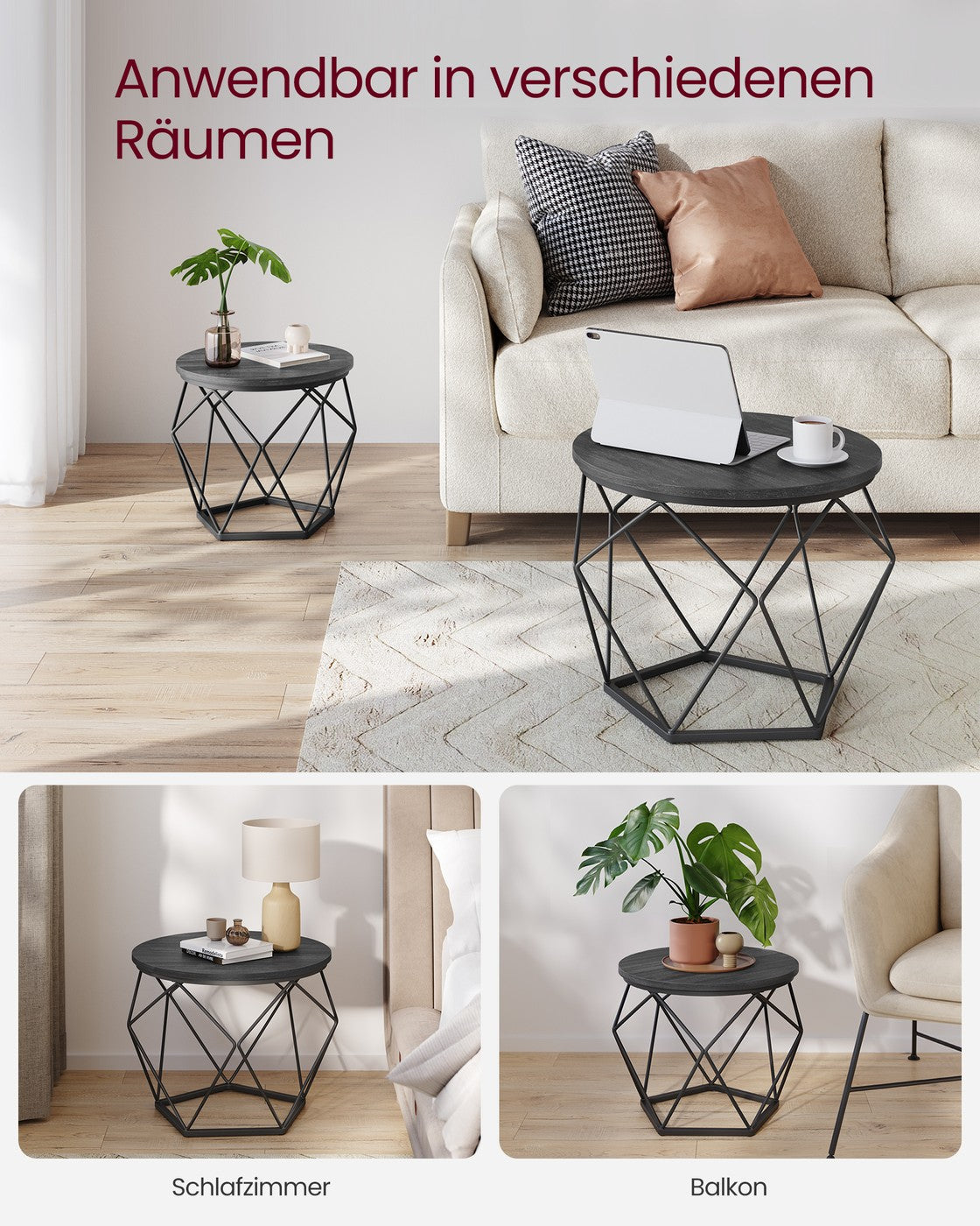 Couchtisch-Set schwarz 2 Stück
