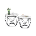 Couchtisch-Set weiß-schwarz 2 Stück