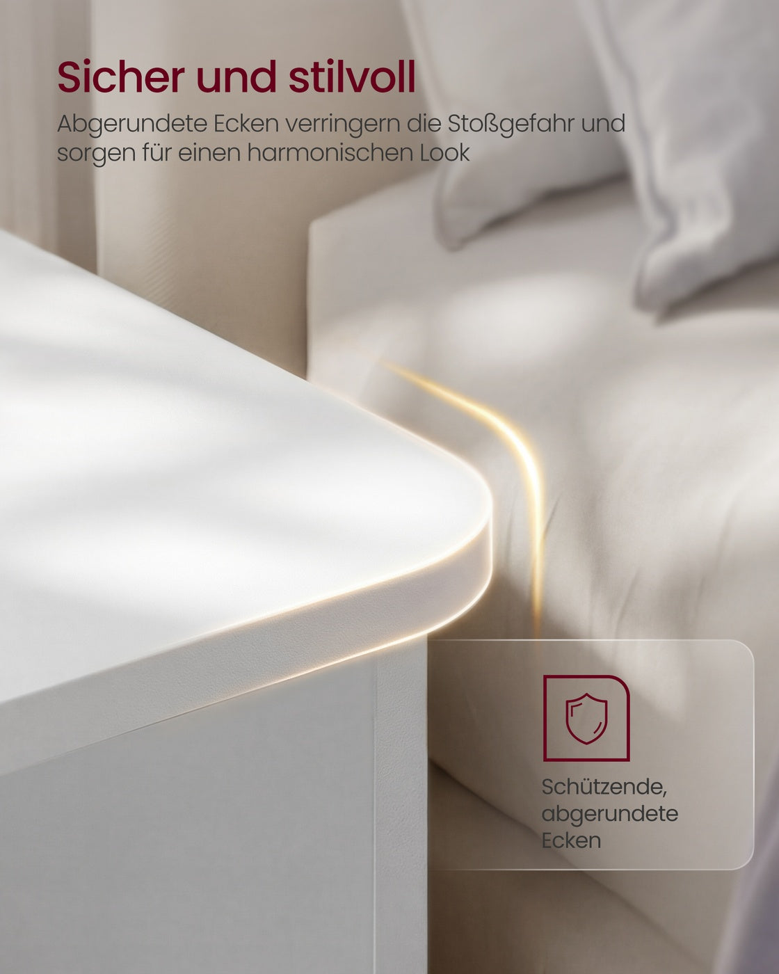 Nachttisch, Snapsemble – superschnelle Montage, Beistelltisch mit 3 Ebenen
