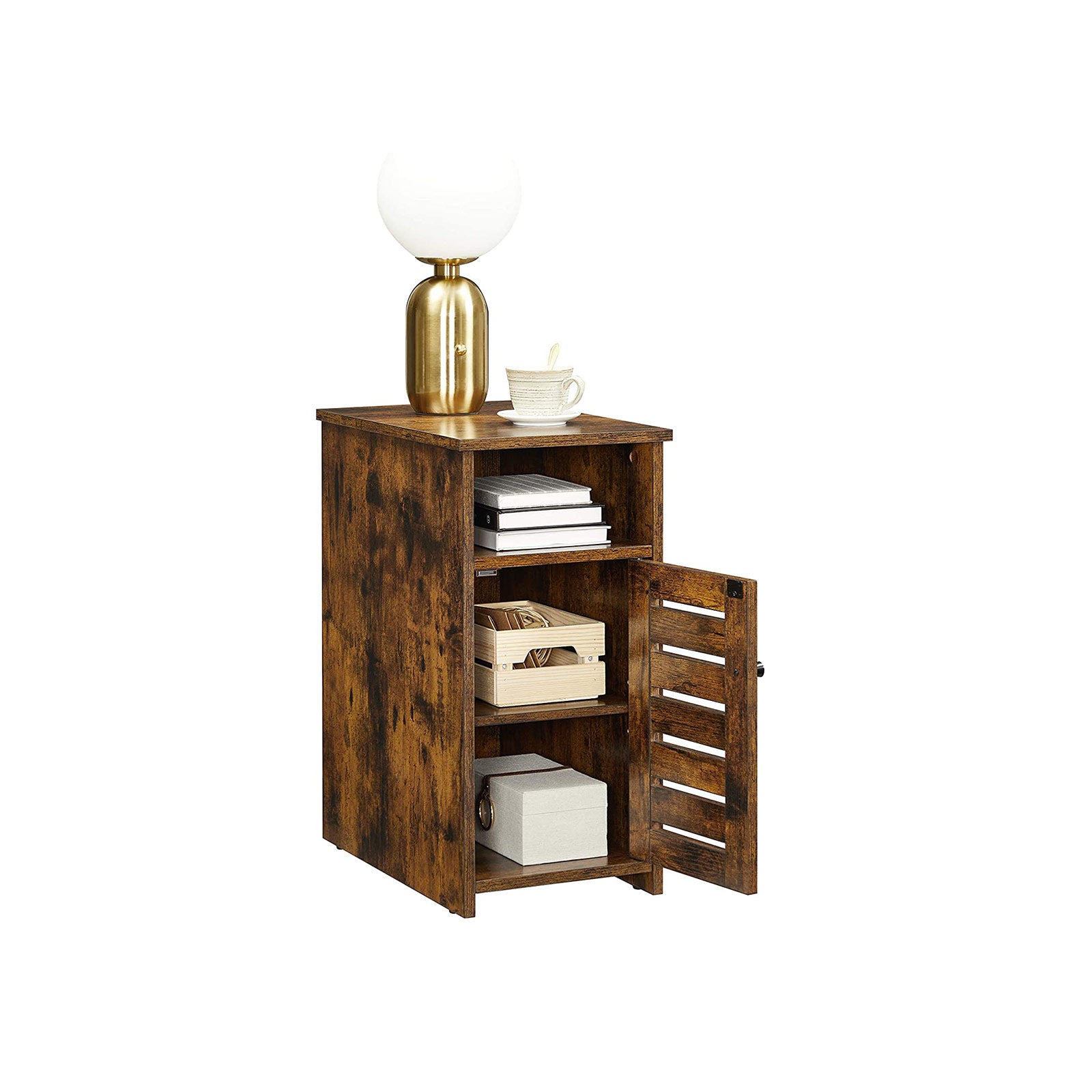 Nachttisch mit Tür Vintagebraun