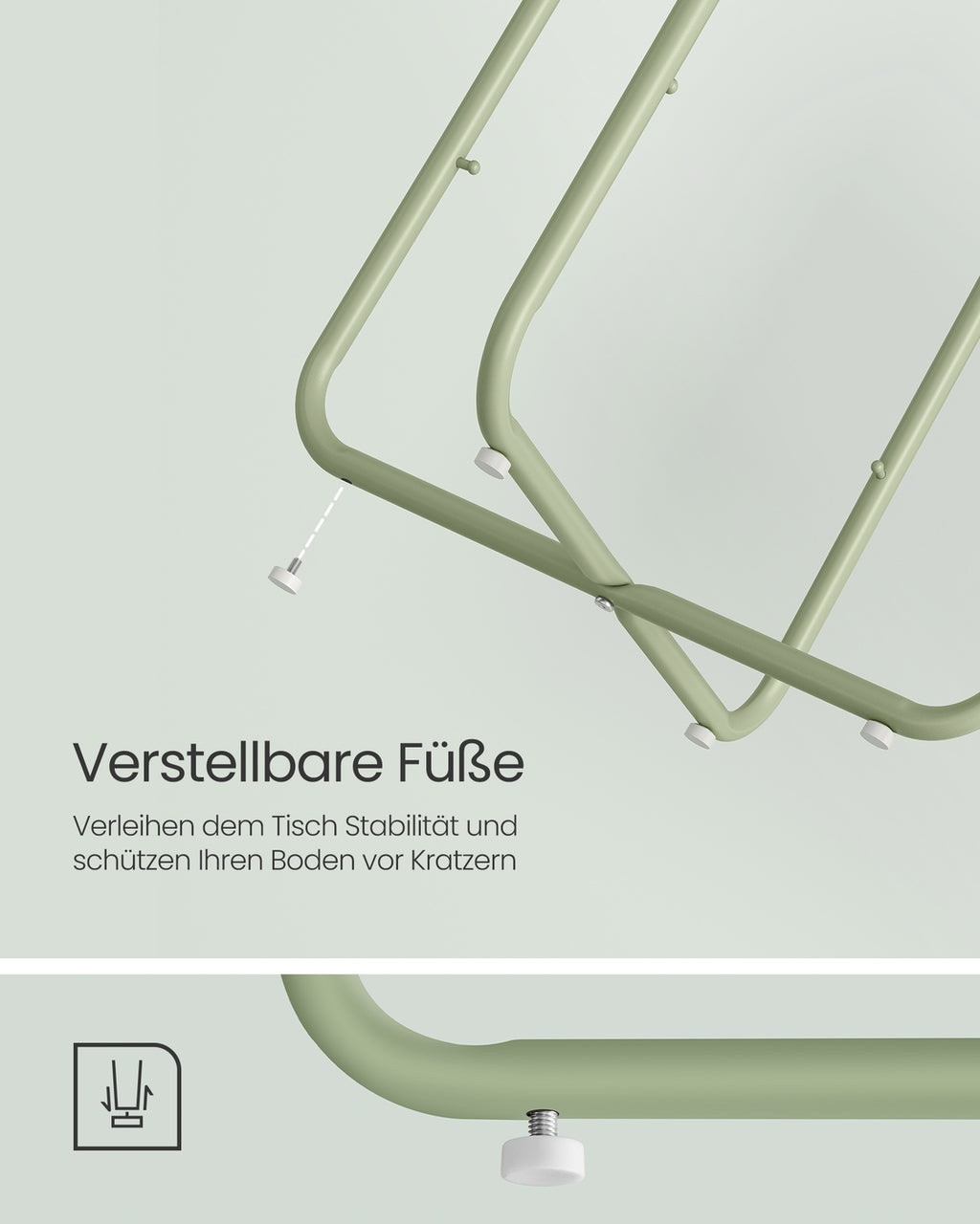 Beistelltisch rund mit Korb aus Stoff
