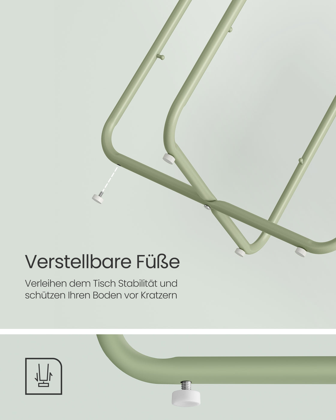 Beistelltisch rund mit Korb aus Stoff
