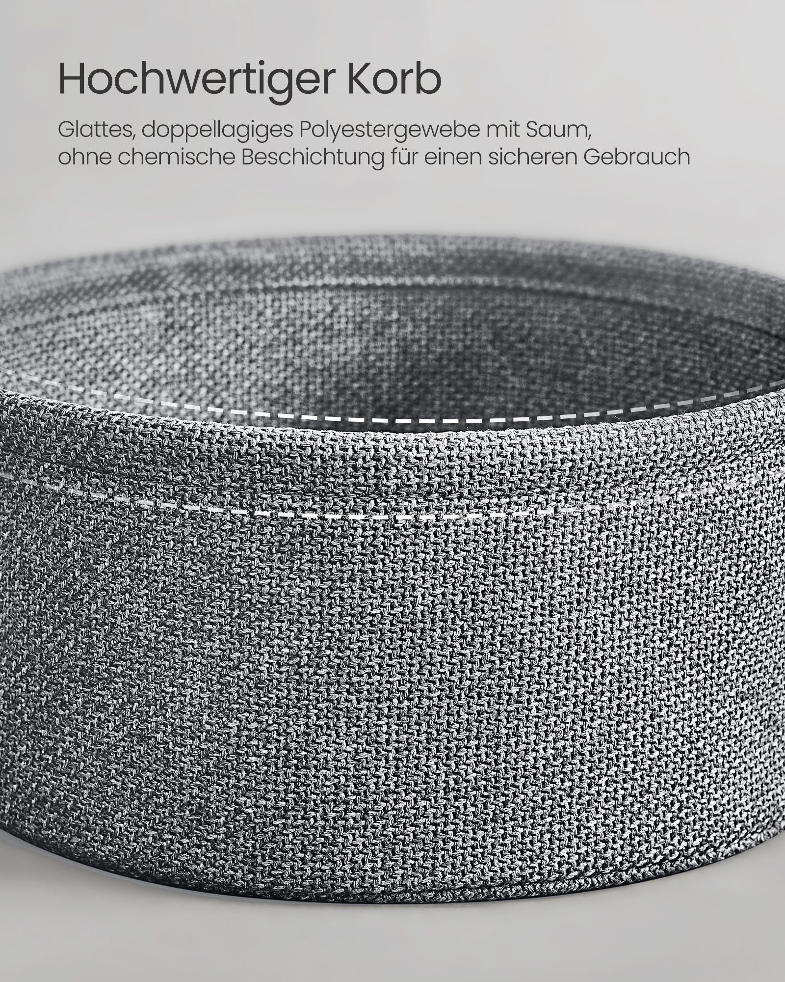 Beistelltisch mit Korb aus Stoff modern