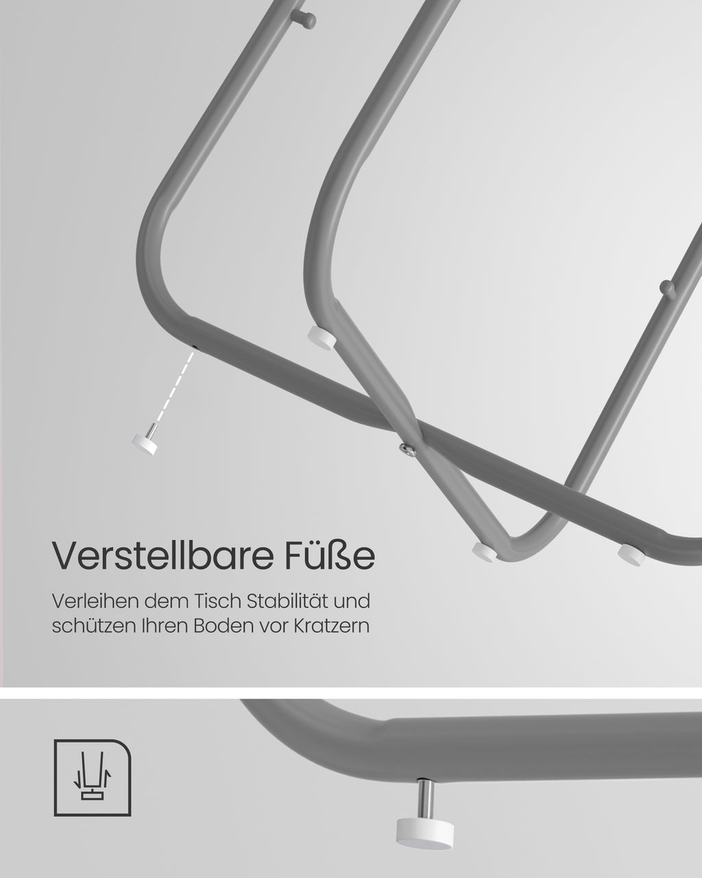 Beistelltisch rund mit Korb aus Stoff