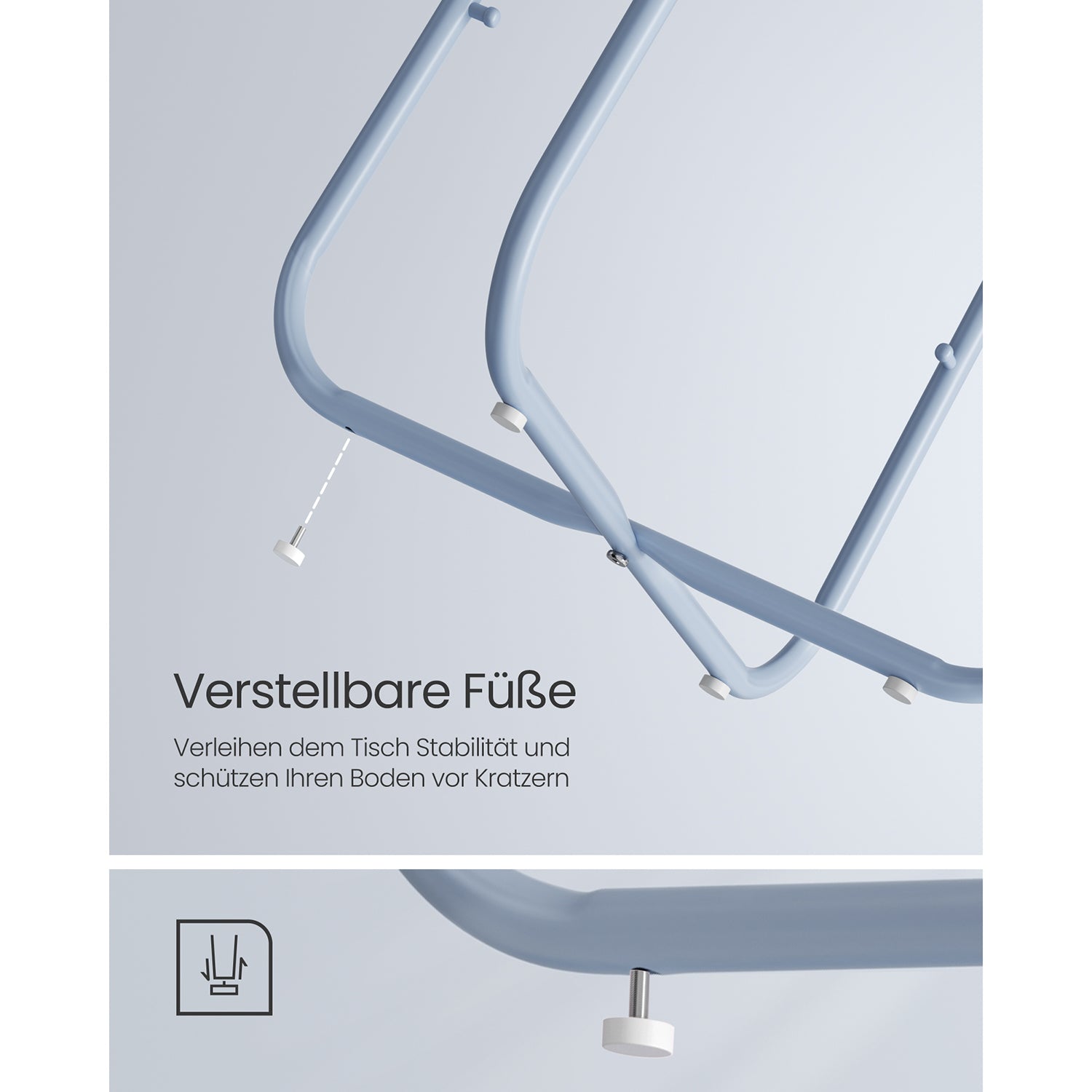 Beistelltisch rund puderblau-Pastellblau