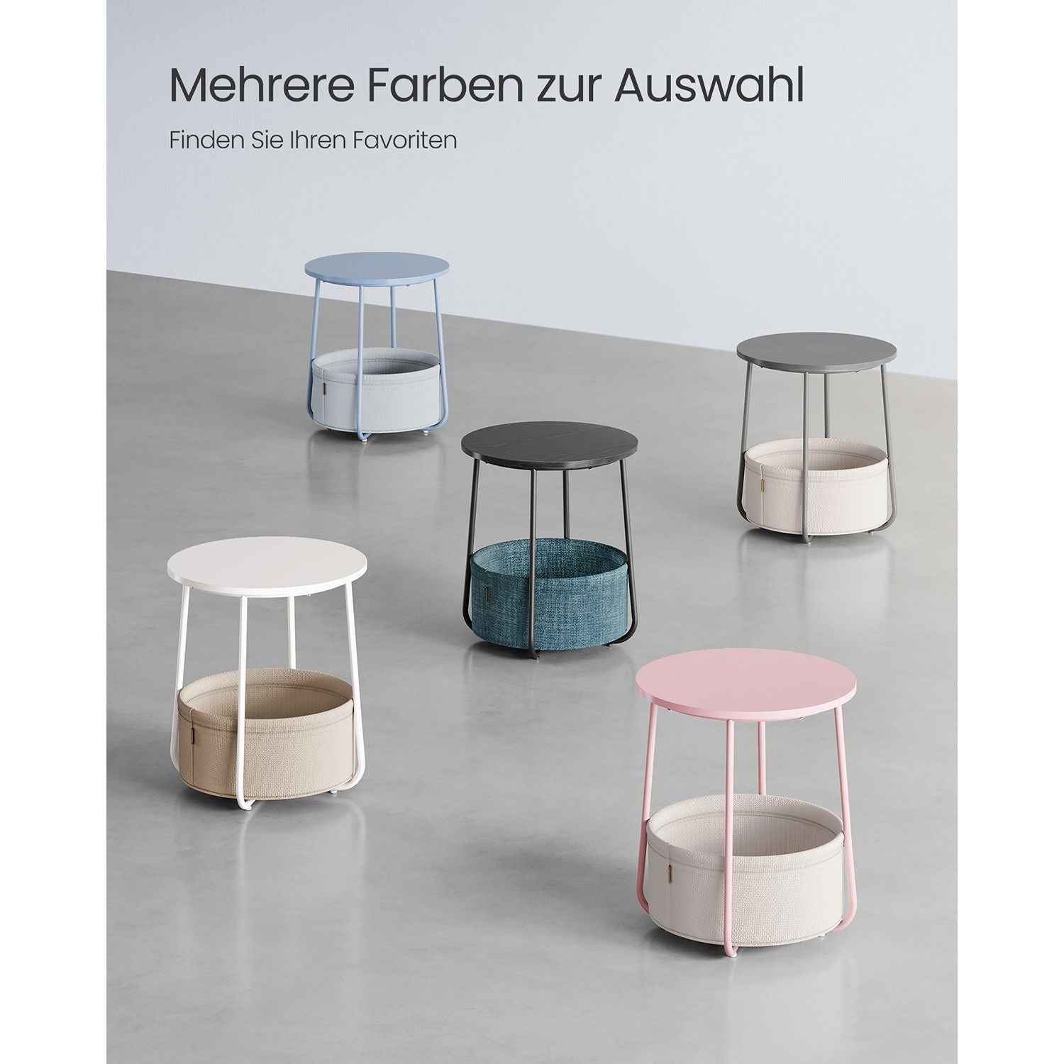 Beistelltisch rund puderblau-Pastellblau