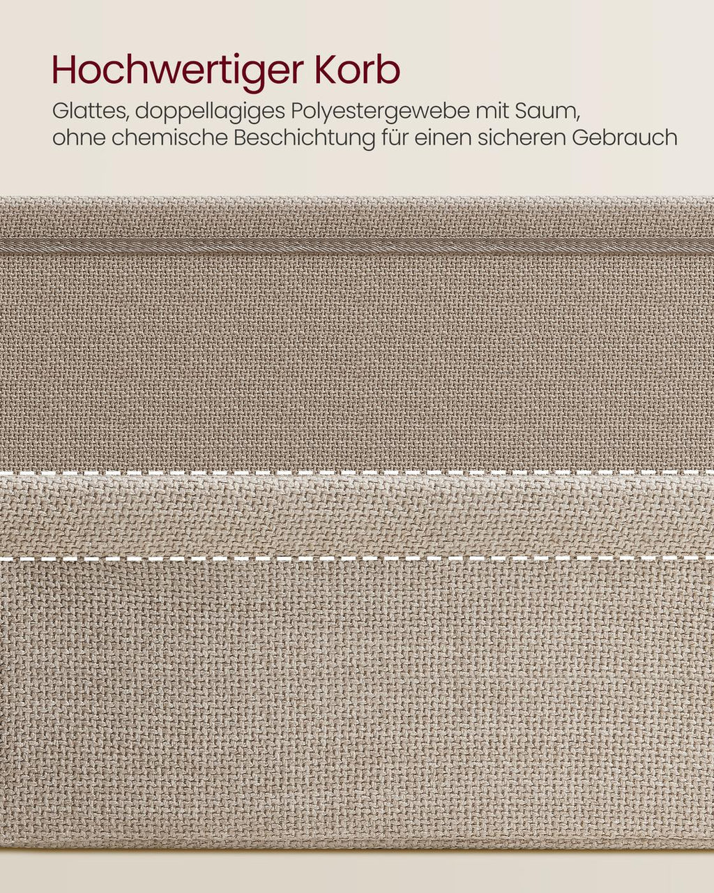 Beistelltisch quadratisch mit Korb aus Stoff