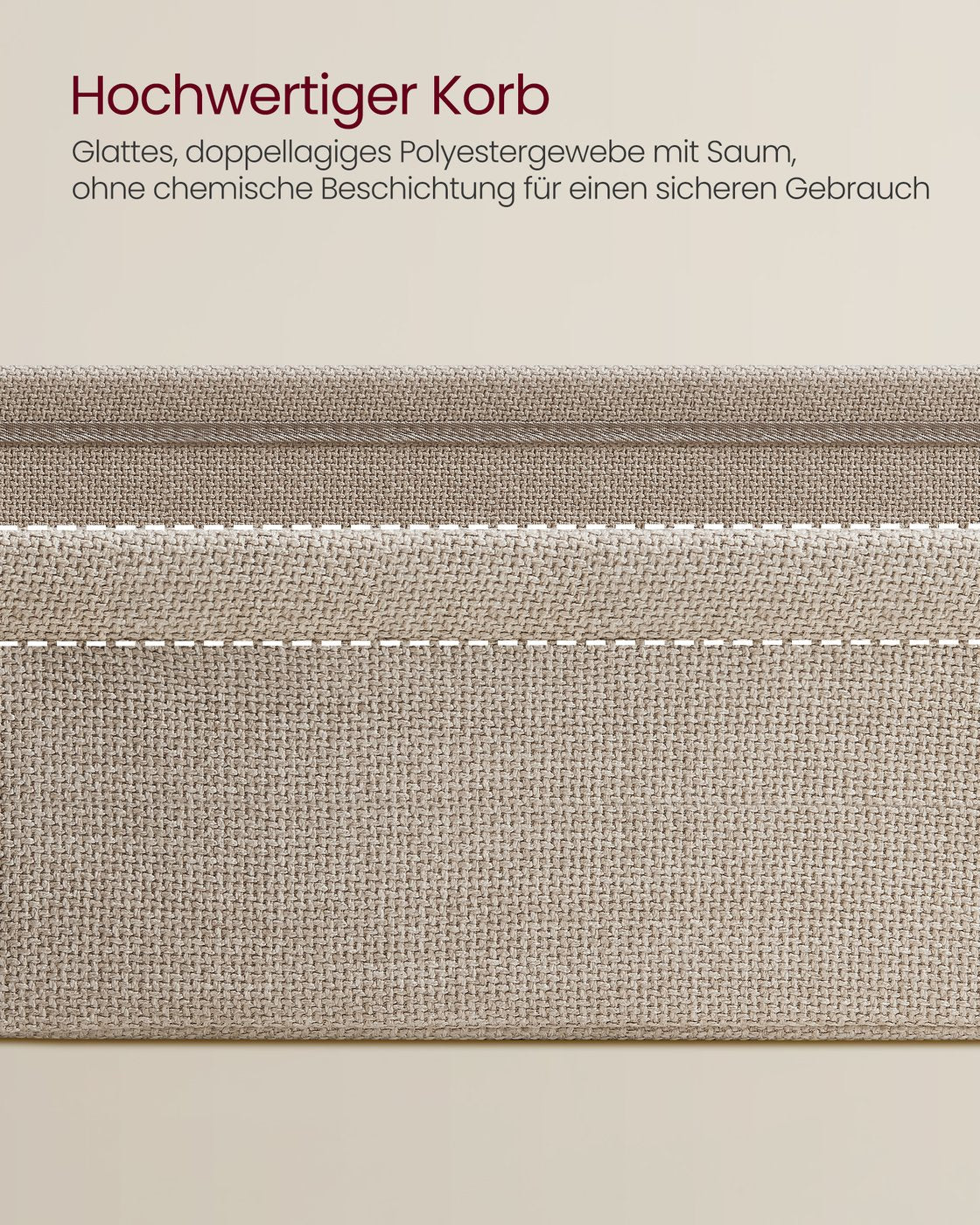 Beistelltisch eckig mit Korb aus Stoff