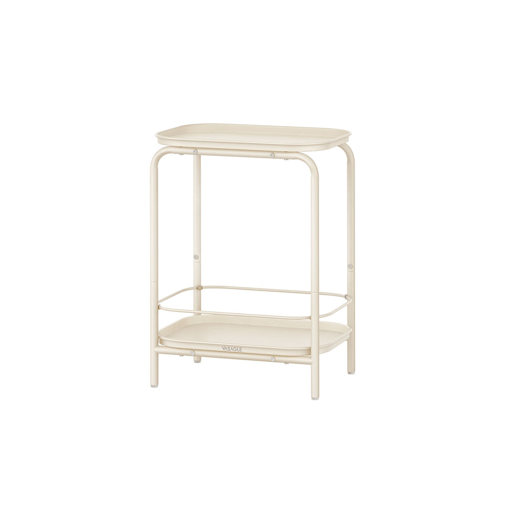 Beistelltisch mit 2 Ebenen modern cremeweiß