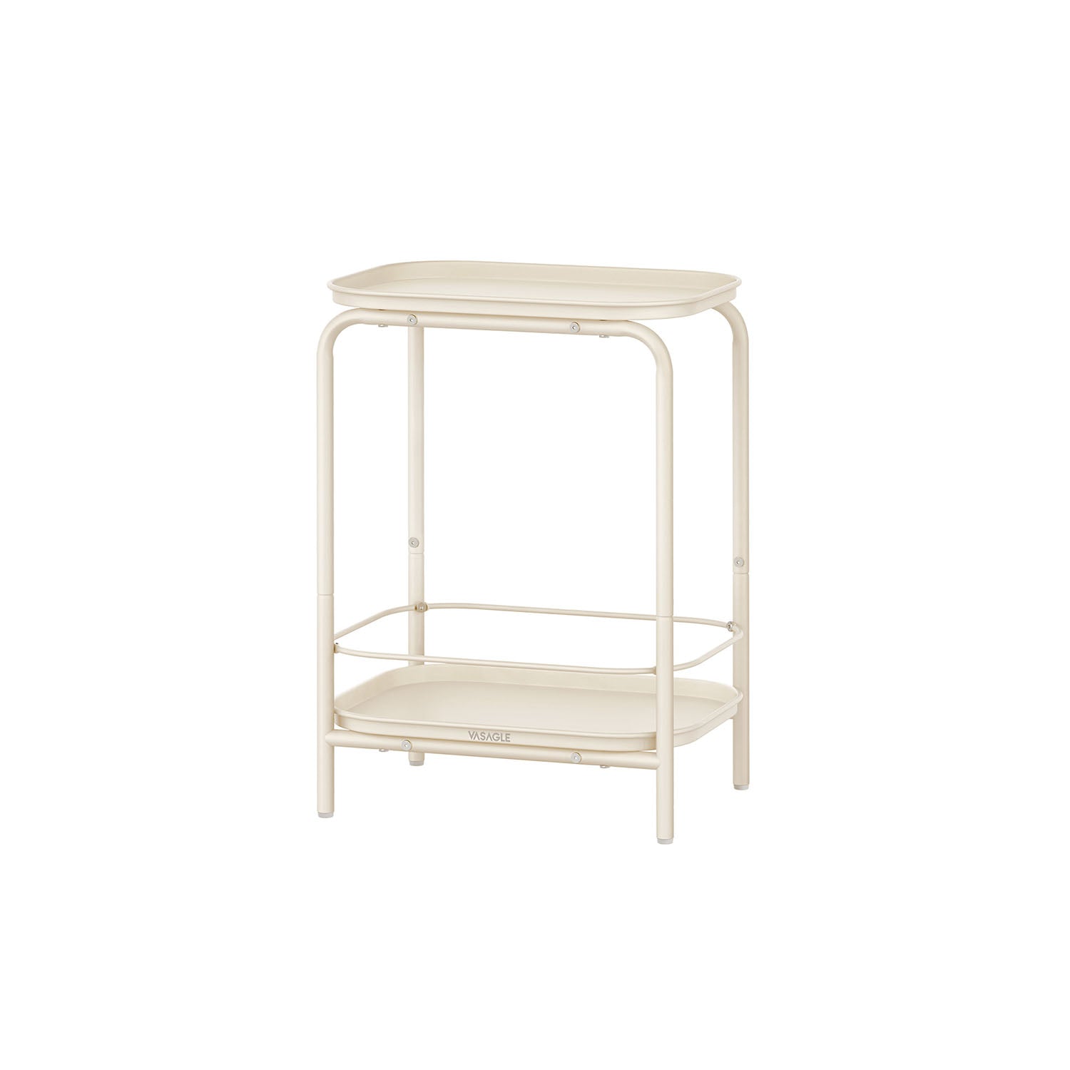 Beistelltisch mit 2 Ebenen modern cremeweiß