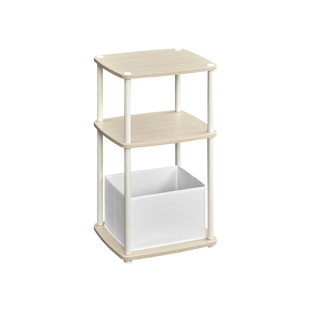 Beistelltisch mit 3 Ablagen 30 x 34 x 58 cm naturbeige