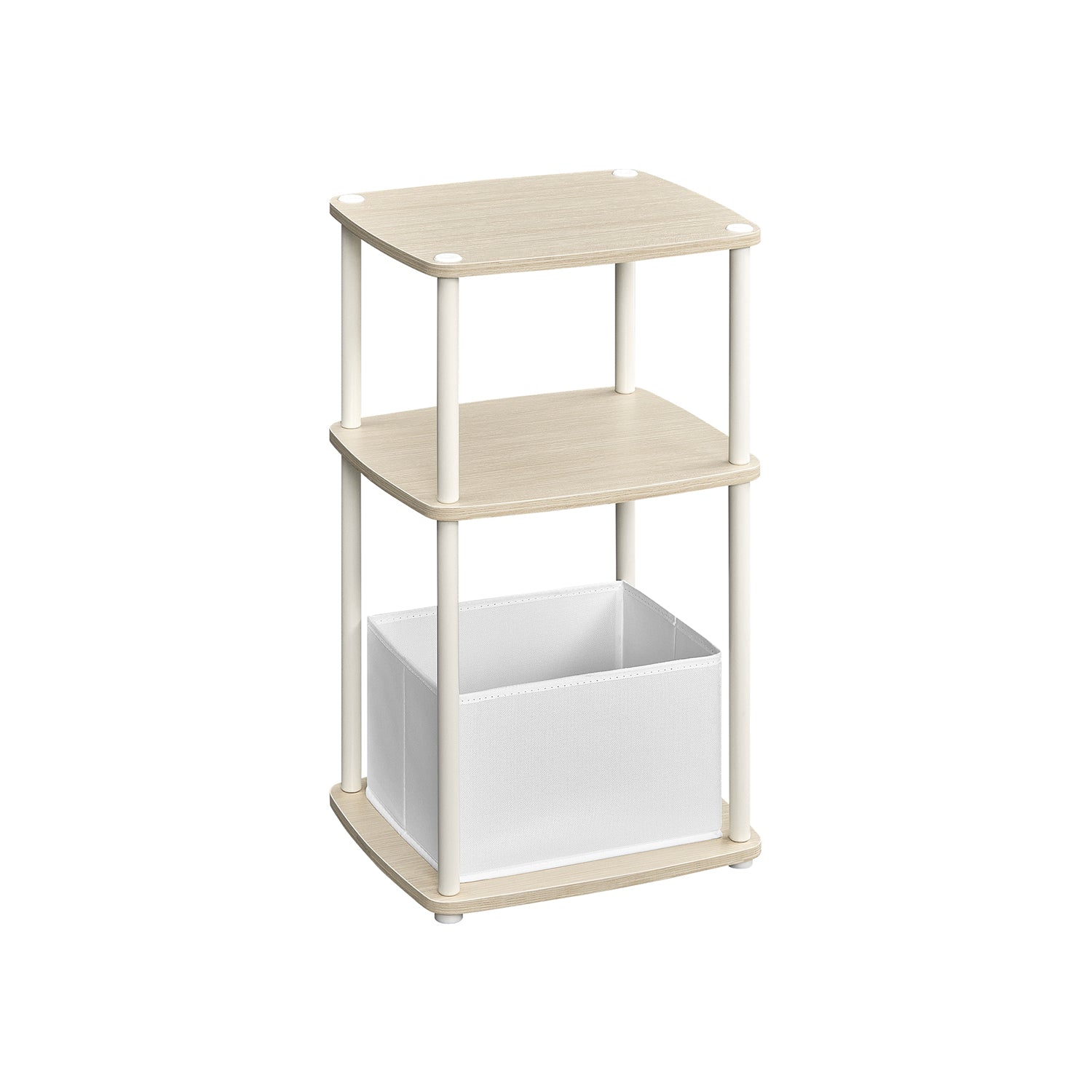 Beistelltisch mit 3 Ablagen 30 x 34 x 58 cm naturbeige