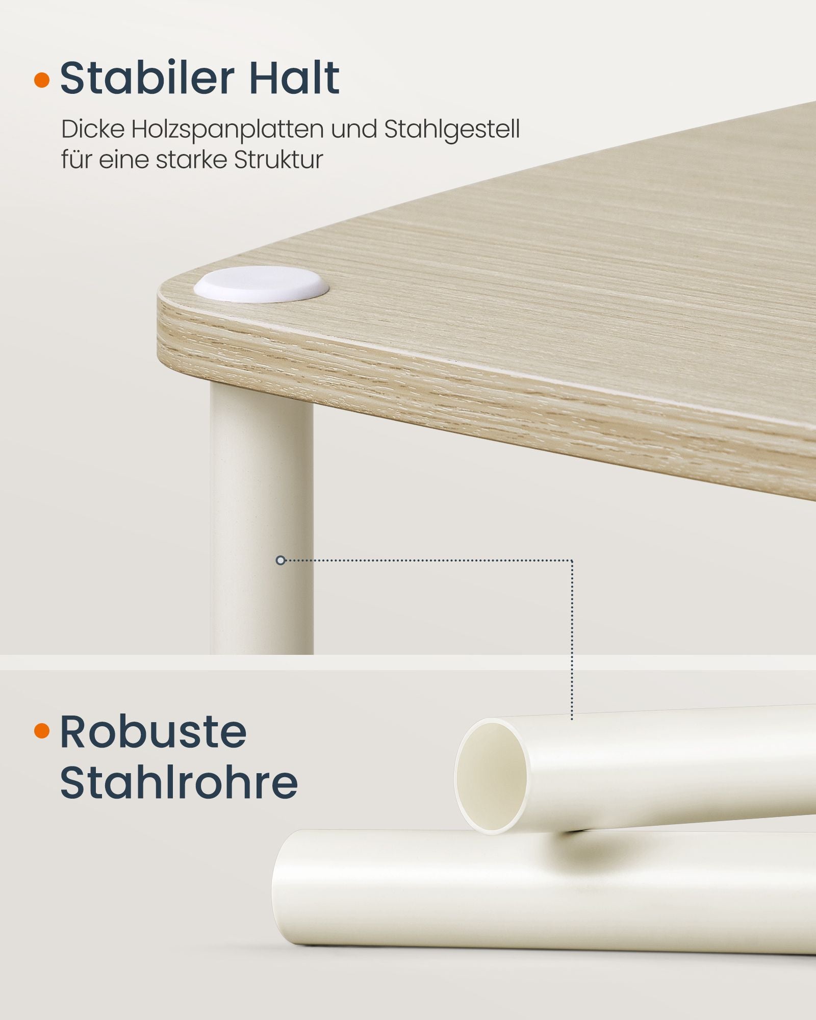Beistelltisch mit 3 Ablagen 30 x 34 x 58 cm naturbeige