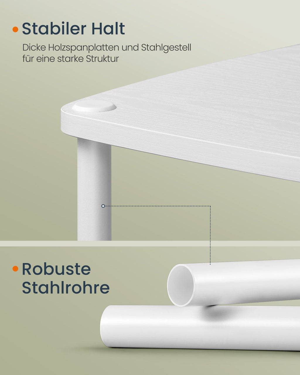 Beistelltisch mit 3 Ablagen 30 x 34 x 58 cm schneeweiß