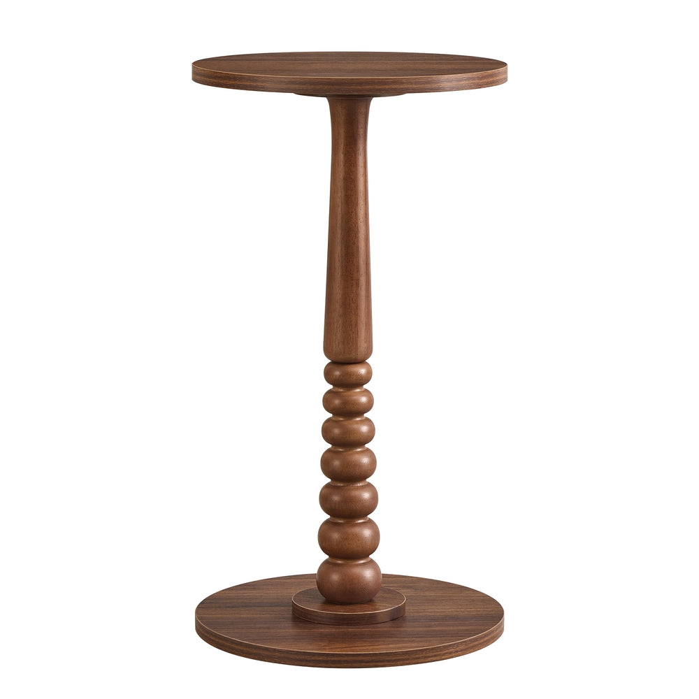 Mariel Kollektion - Runder Beistelltisch im Mid-Century Modern Stil kastanienwalnussfarben