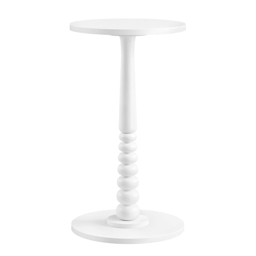 Mariel Kollektion - Runder Beistelltisch im Mid-Century Modern Stil wolkenweiß