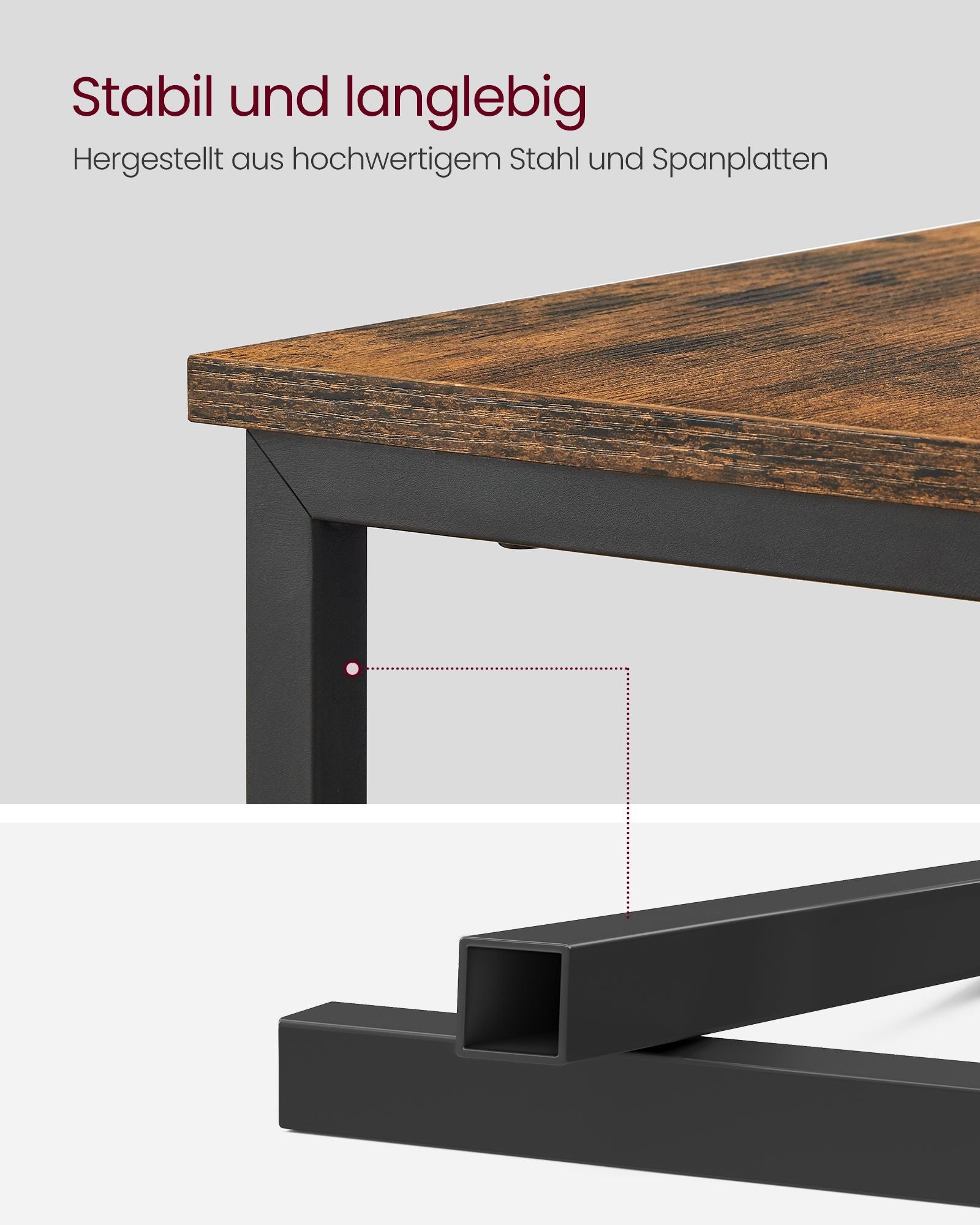 Beistelltisch mit Steckdosenleiste und 2 Schubladen