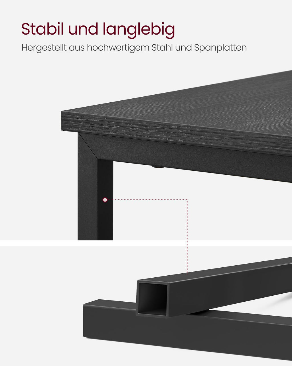 Beistelltisch mit Steckdosenleiste und 2 Schubladen