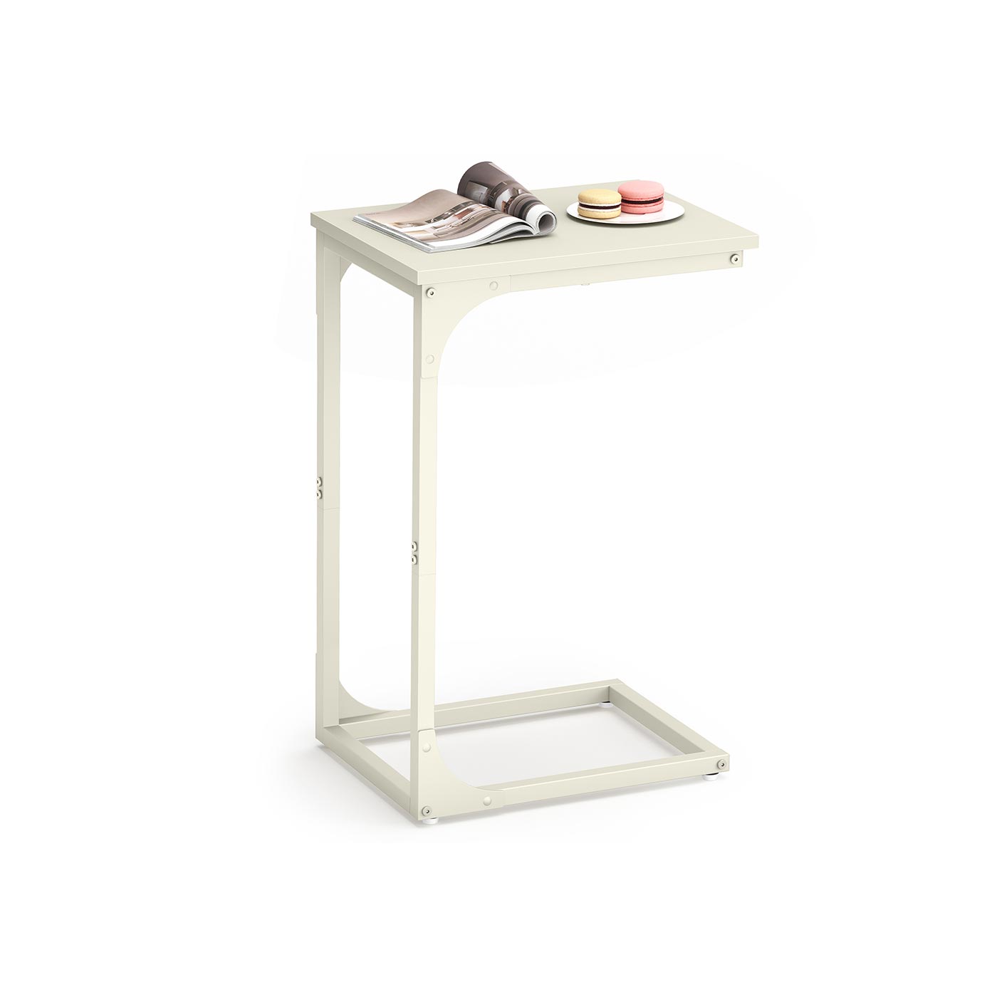 Beistelltisch in C Form mit stabilem Metallgestell