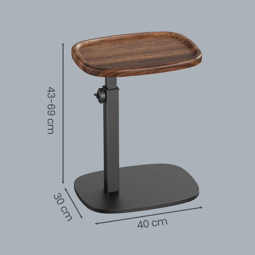 Sofatisch höhenverstellbar, C-Form Beistelltisch, Couchtisch für Wohnzimmer
