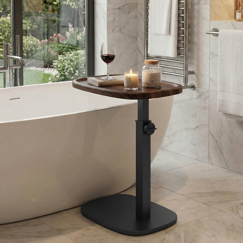 Sofatisch höhenverstellbar, C-Form Beistelltisch, Couchtisch für Wohnzimmer