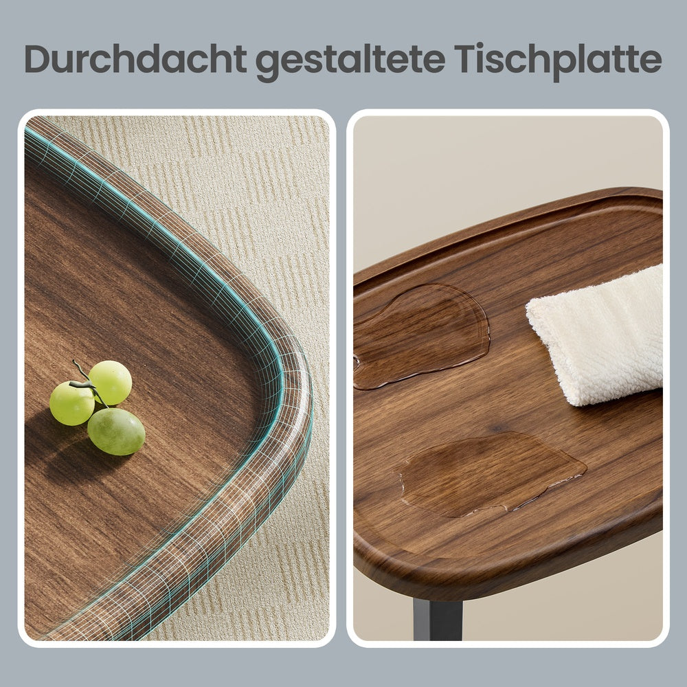 Sofatisch höhenverstellbar, C-Form Beistelltisch, Couchtisch für Wohnzimmer
