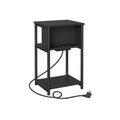 Beistelltisch mit 2 AC- und USB-Anschlüssen schwarz