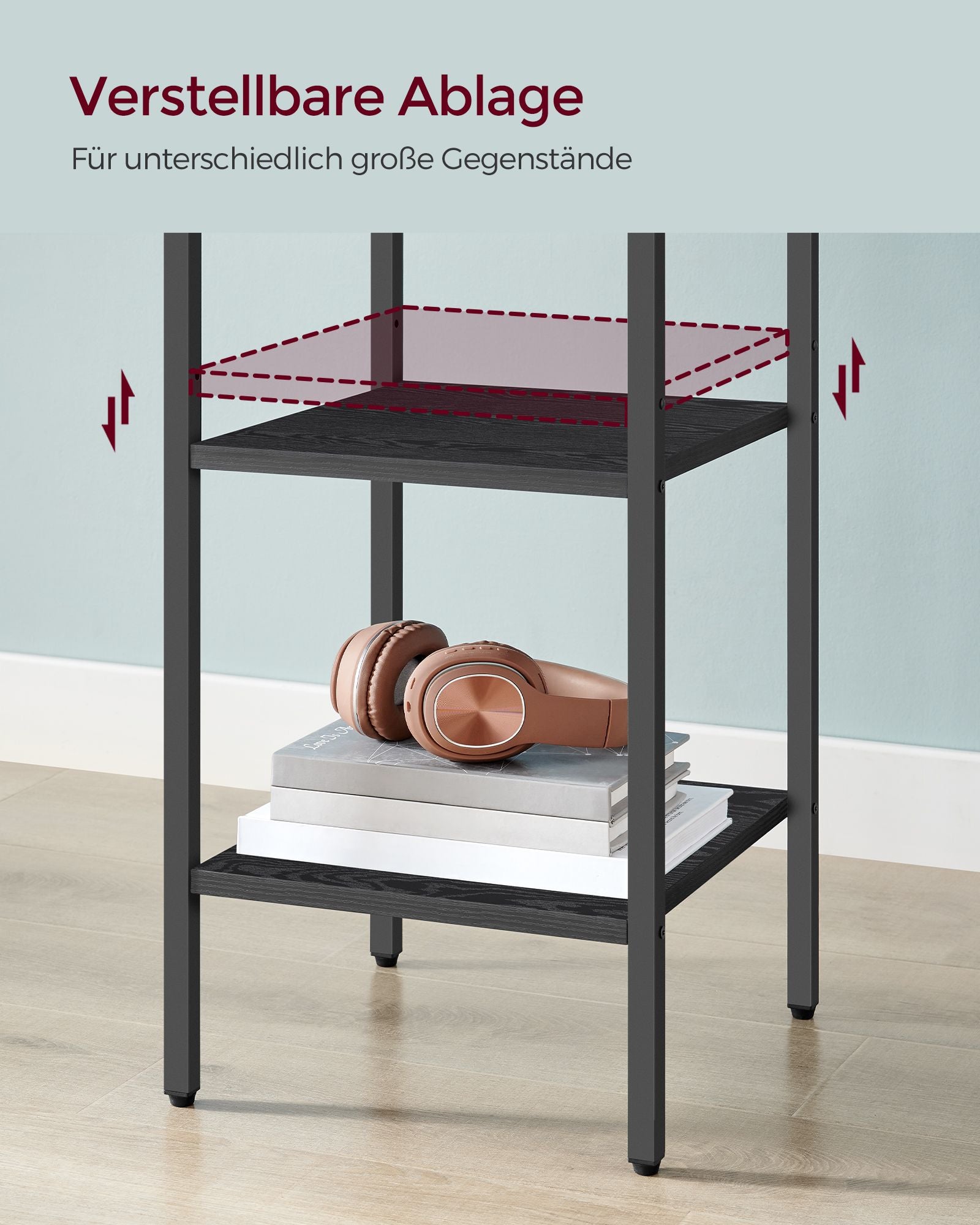Nachttisch mit einer Schublade und 2 offenen Fächern