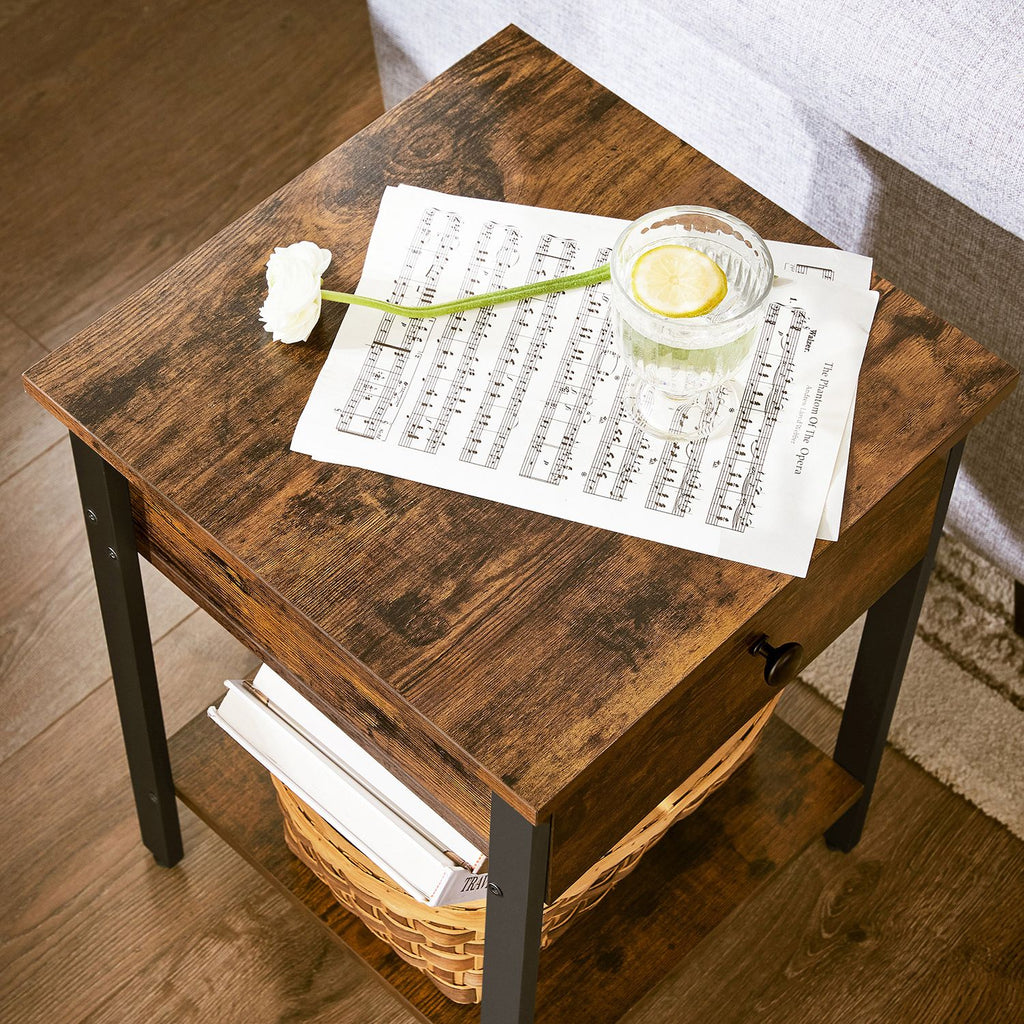 Beistelltisch mit Schublade Industrielook