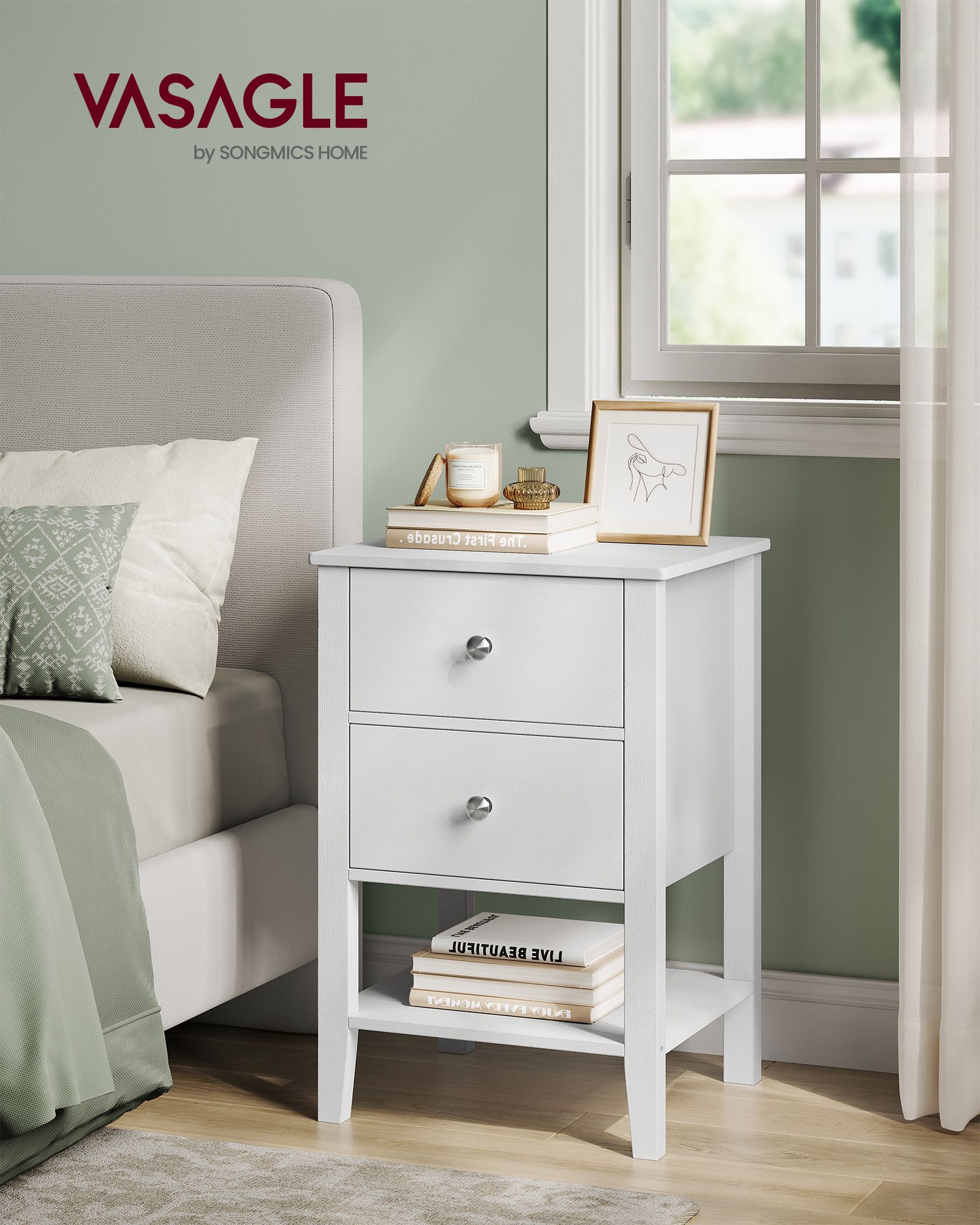 Nachttisch aus Bambus mit 2 Schubladen