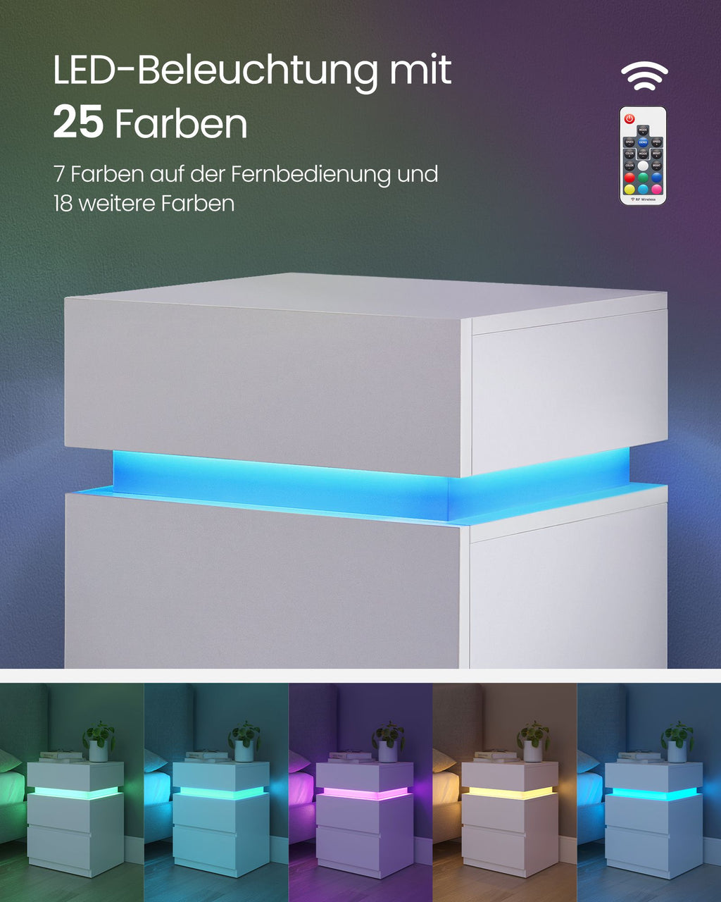 Nachttisch mit LED-Beleuchtung