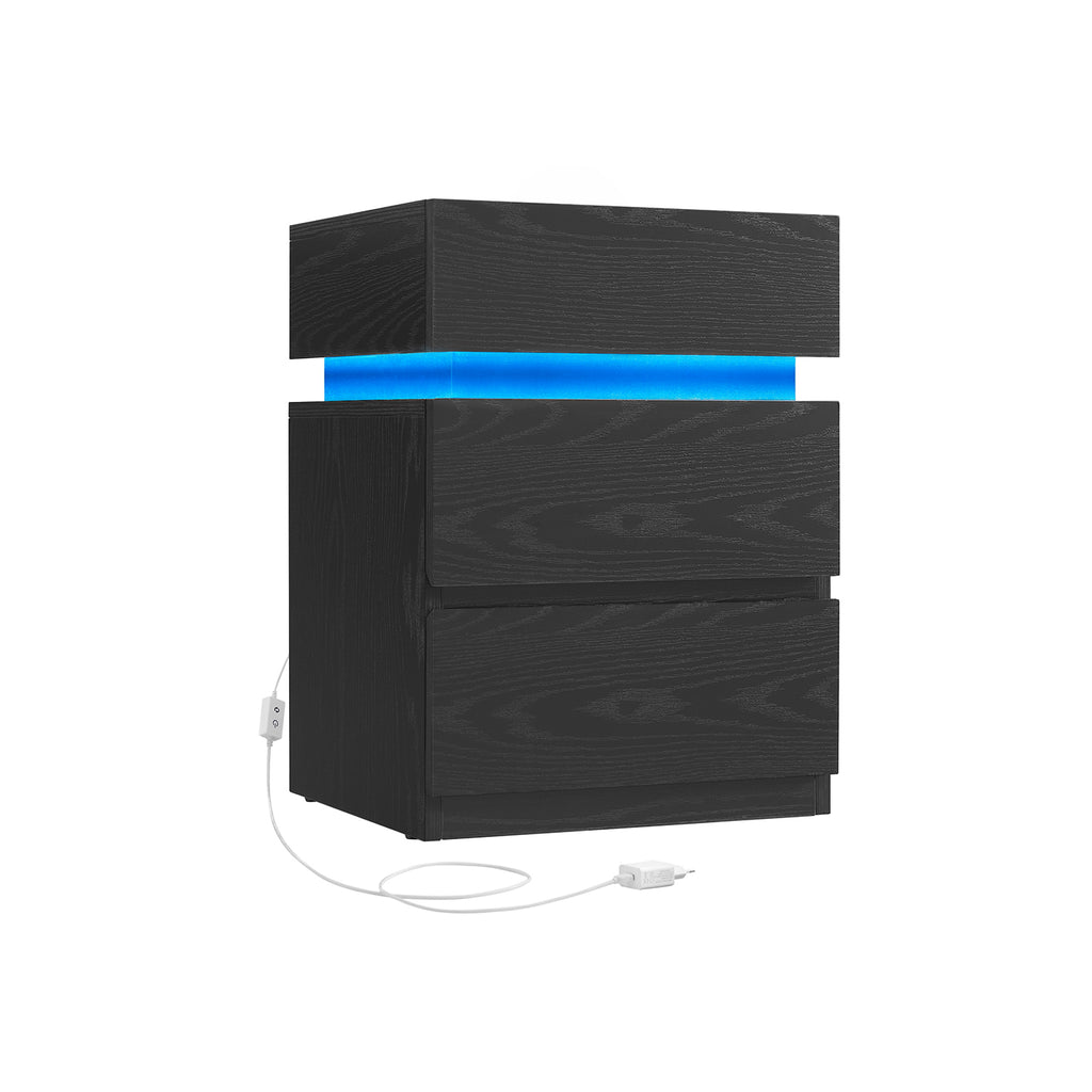 Nachttisch mit LED-Beleuchtung modern weiß