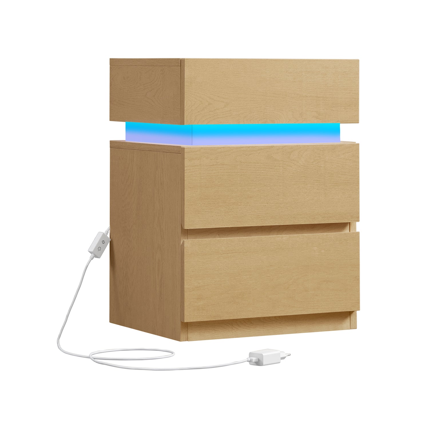 Nachttisch mit LED-Beleuchtung mit 3 Schubladen