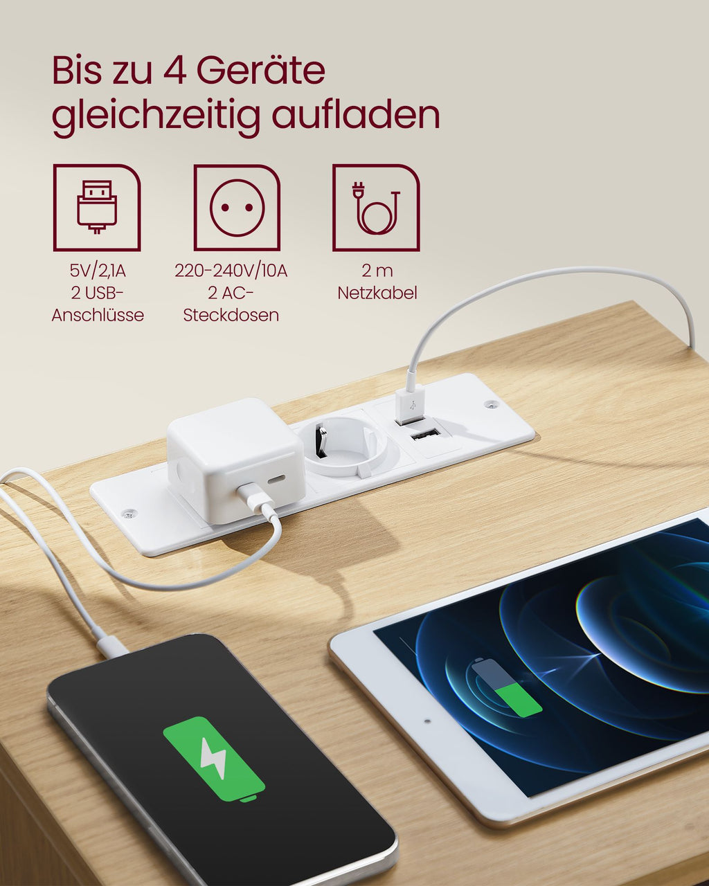 Nachttisch modern mit 3 Schubladen strohgelb