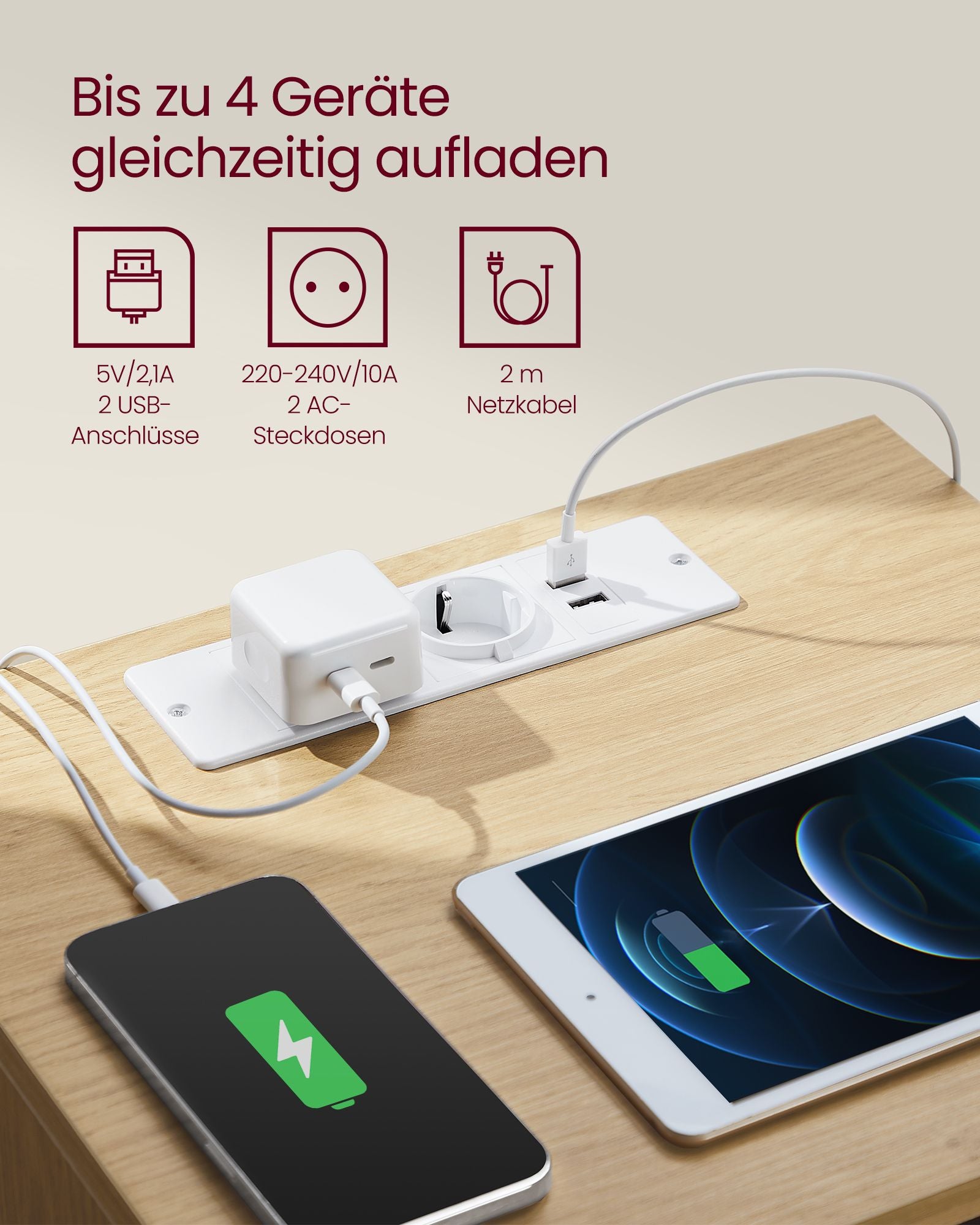 Nachttisch modern mit 3 Schubladen strohgelb