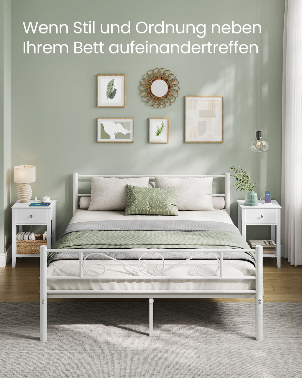 Nachttisch mit Ladefunktion und Schublade