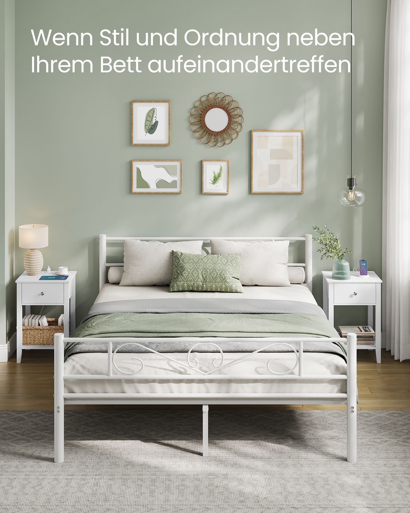 Nachttisch mit Ladefunktion und Schublade