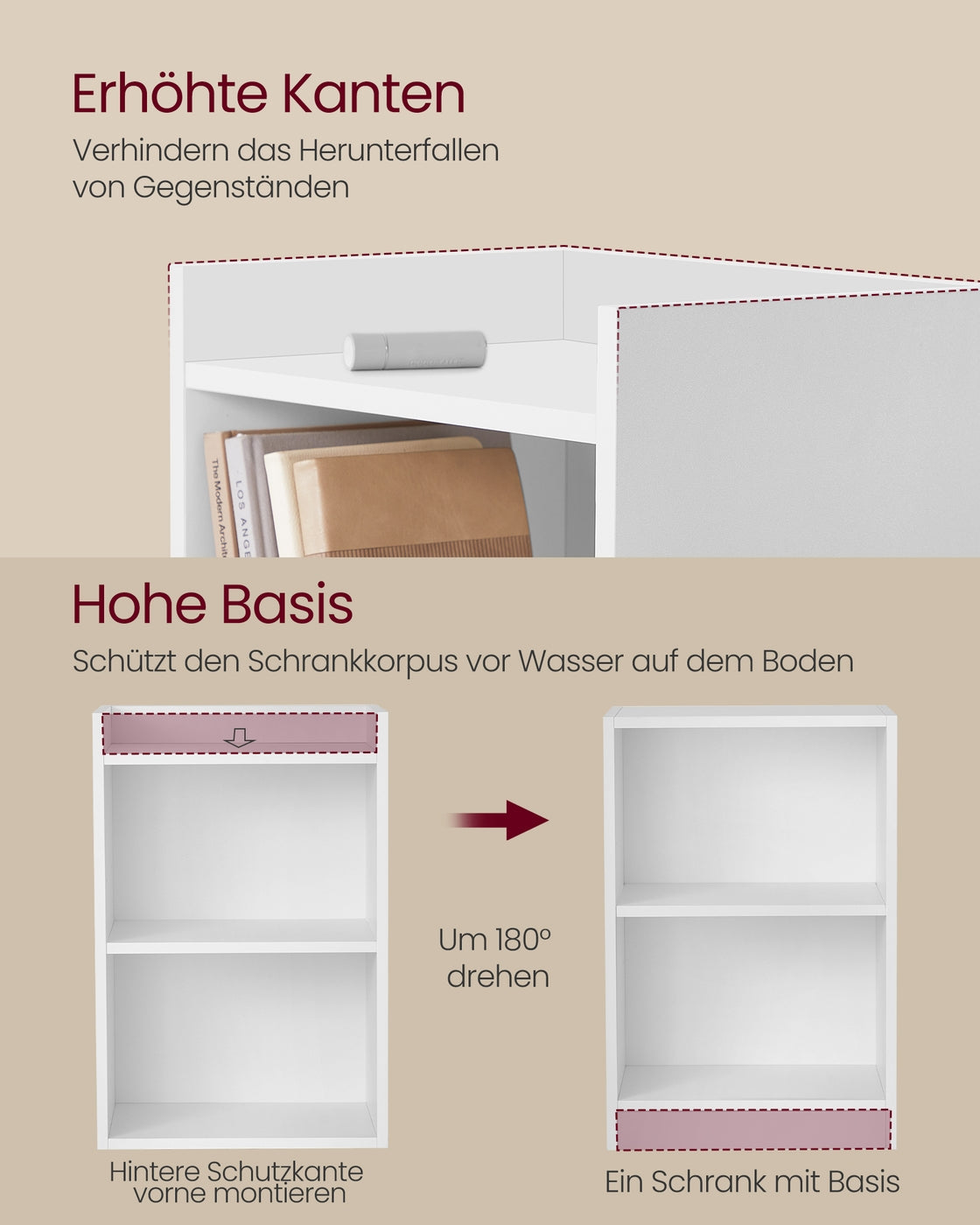 Custos Collection – Nachttische mit offenen Fächern für vielseitige Nutzung Wolkenweiß