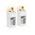 Nachttisch mit LED Beleuchtung USB Anschlüssen und Schublade