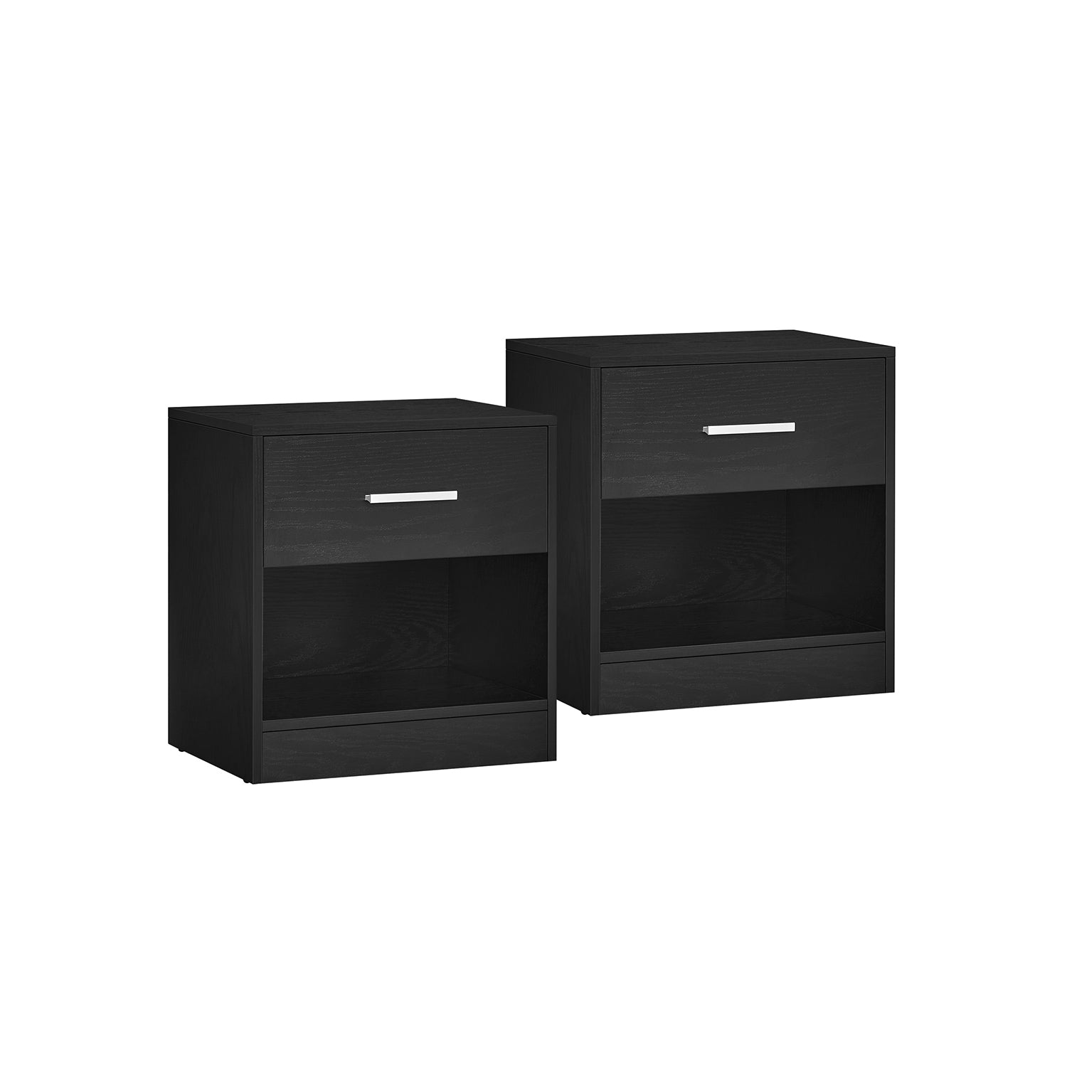Nachttisch 2er Set naturbeige-klassikschwarz