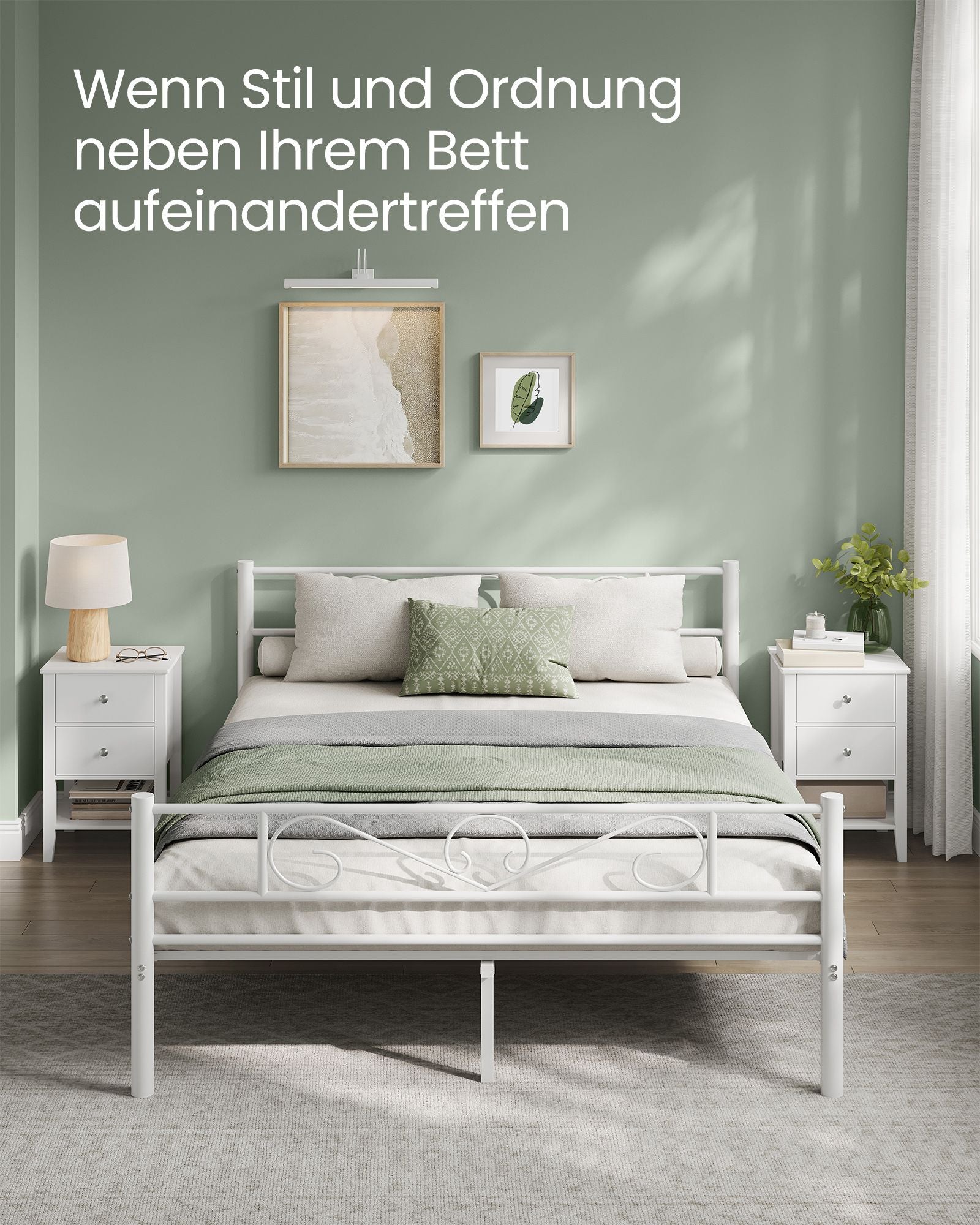 Nachttisch 2er Set mit 2 Schubladen wolkenweiß